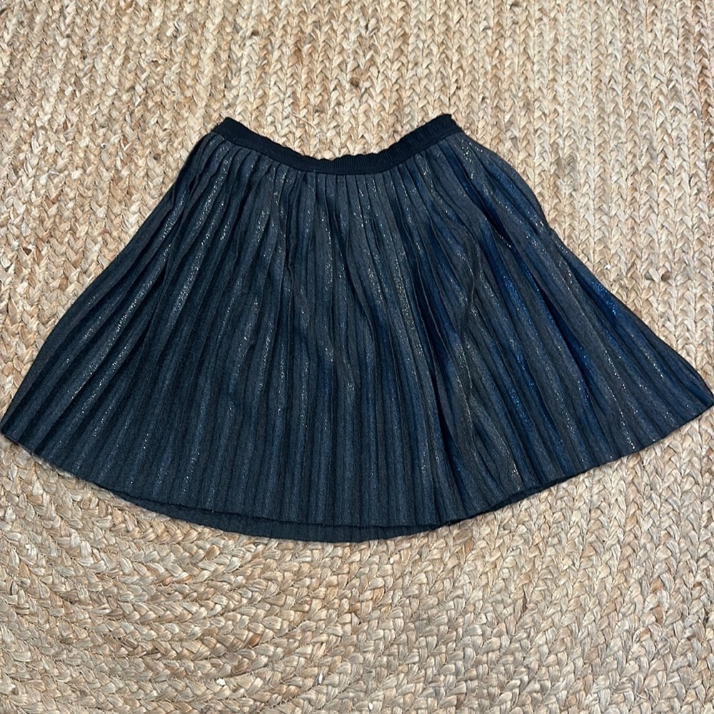 Zara Kids Shimmering Pleated Skirt black 10